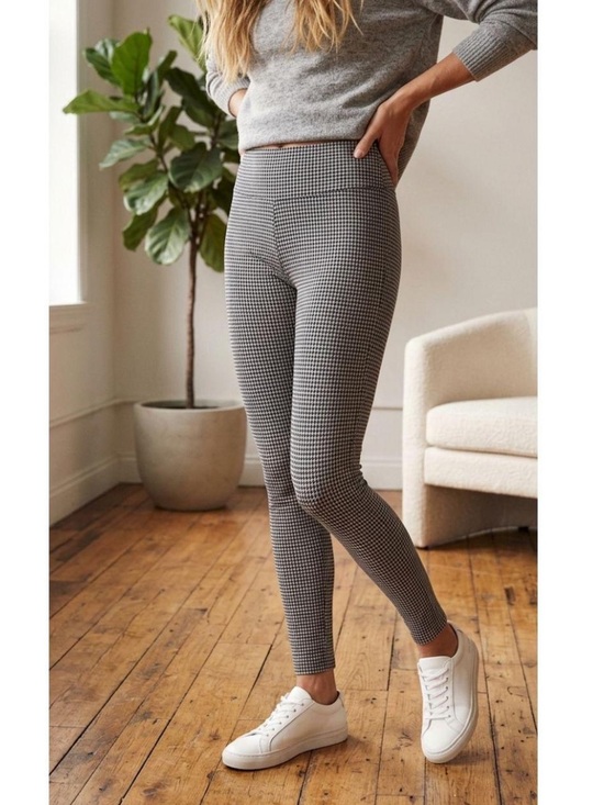 Lou & Grey Pants - Lou & Grey Houndstooth Leggings - Black & White